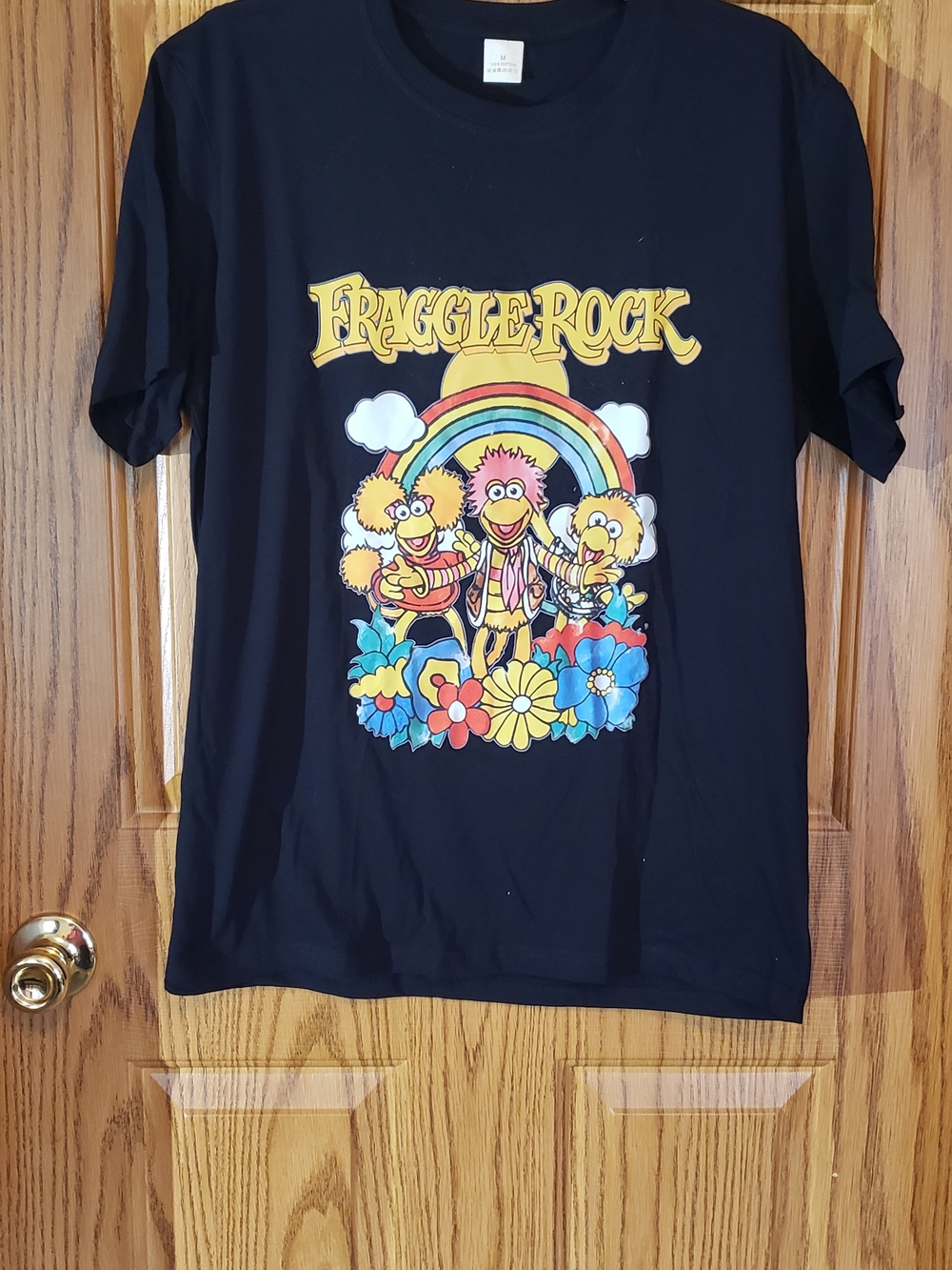 Source Unknown Black Fraggle Rock Graphic Tee. Medium. Cotton.